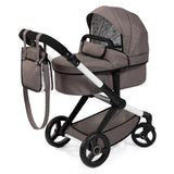 Bayer Design 17086AB Cochecito de muñeca Combi Xeo, Carro para muñecos, Bolsa, Convertible, Regulable en Altura