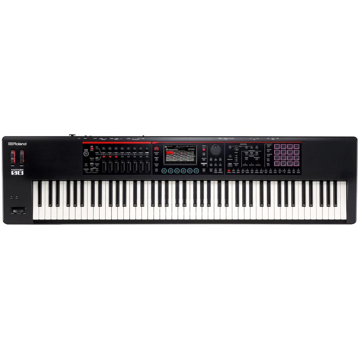 TECLADO SINTETIZADOR Roland FANTOM-08 – Teclado sensible a la velocidad de 88 notas | Miles de sonidos acústicos y electrónicos de Roland | Tecnologías ZEN-Core y SuperNATURAL | Secuenciador TR-REC