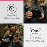 Panasonic LUMIX DC-S5 II, Cámara Sin Lente De Marco Completo, Sin Espejo,4K 60P y 6k 30P Grabación, Pantalla Movible, Wi-Fi, Phase Hybrid AF 779 Puntos, IS Activo, Batería De Repuesto, Negro