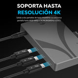 SABRENT Thunderbolt 4 Hub con Carga de 60W para portátiles, USB-C Dock, admite 2X monitores 4K 60Hz o 1x Monitor 4K 144Hz, 5K/6K/8K@60Hz (DSC),Cable TB4 Certificado de 15,7" Incluido (HB-TBT4)