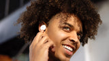 DENON PerL True Wireless Earbuds, Perfil de Sonido Personalizado, Auriculares con cancelación de Ruido, Auriculares Resistentes al Agua, con micrófonos Integrados y batería de Larga duración - Blanco