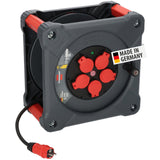Brennenstuhl Carrete de cable profesional KA 3200 5 IP44 (cable H07RN-F 3G2,5 de 33 m en negro, 5 tomas de seguridad, uso en obra y exterior permanente, fabricado en Alemania)
