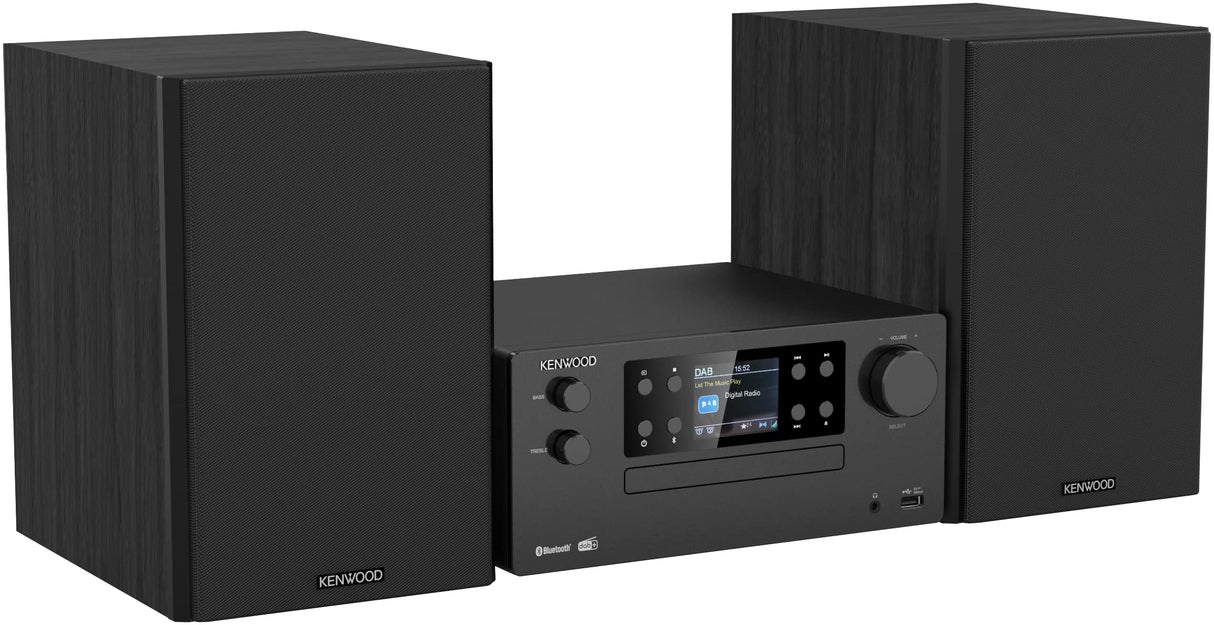 Microcadena HiFi Kenwood M-925DAB-B con CD, USB, Dab+ Blueetooth Audio-Streaming. Color: Negro - Mini Equipo de Musica para casa