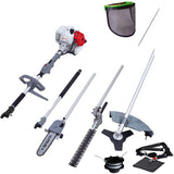 IKRA Herramienta multifunción a Gasolina IBKH 33, 4en1, Incl. prolongación, Lima de Cadena y Placa de protección