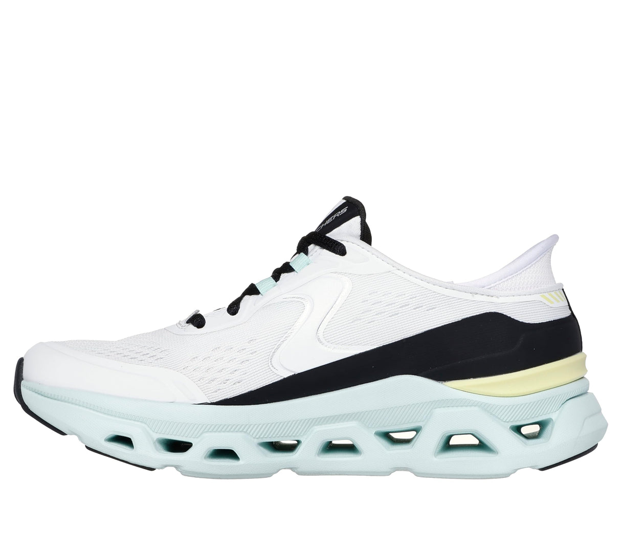 Skechers Glide-Step Altus, Zapatillas Mujer, White Synthetic/Mesh/Multi Trim, 37 EU