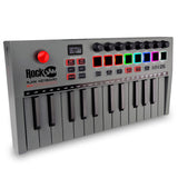 RockJam Go - Controlador de teclado MIDI USB y Bluetooth de 25 teclas con 8 almohadillas de batería retroiluminadas, 8 perillas