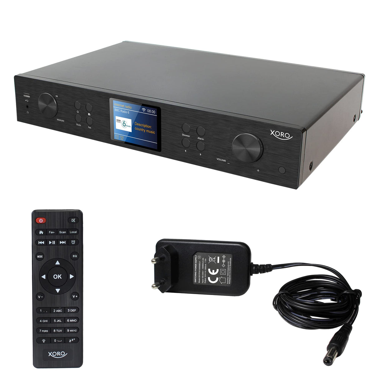XORO HFT 440 - Radio por Internet con Dab+ y recepción FM para Ampliar un Sistema de Alta fidelidad, WiFi de 2,4 GHz, Bluetooth, SpotifyConnect, Streaming de música por UPnP