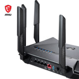MSI RadiX AX6600 WiFi 6 Router Gaming Tres Bandas - WLAN Rápida de hasta 6600 Mbps (5GHz, 2.4GHz Inalámbrico), AI QoS Priority, MU-MIMO, Beamforming, WPA3, 2.5G WAN/LAN & 4 x 1G LAN Ports