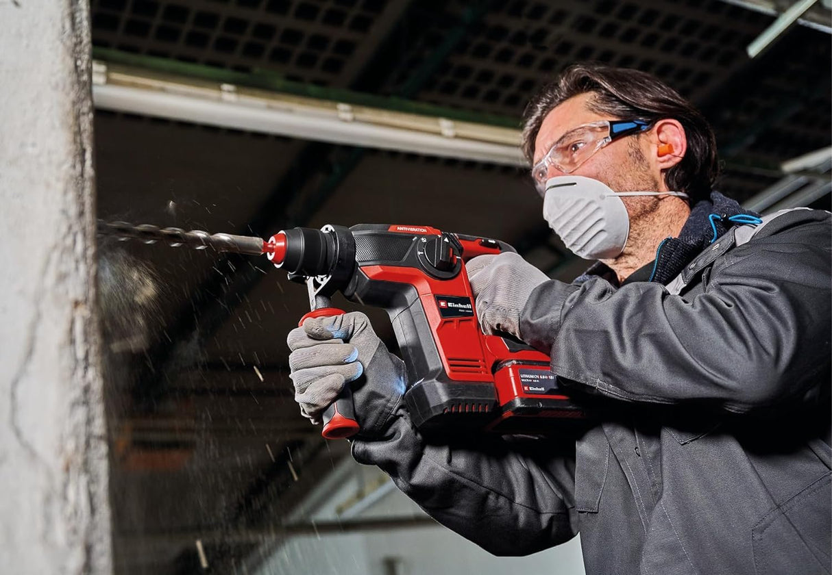 Einhell Professional martillo perforador con batería TP-HD 18/26 Li BL-Solo Power X-Change (18 V, sin escobillas, 2,6 J, SDS-plus, mecanismo de impacto neumático, 4 funciones, maletín, sin batería)