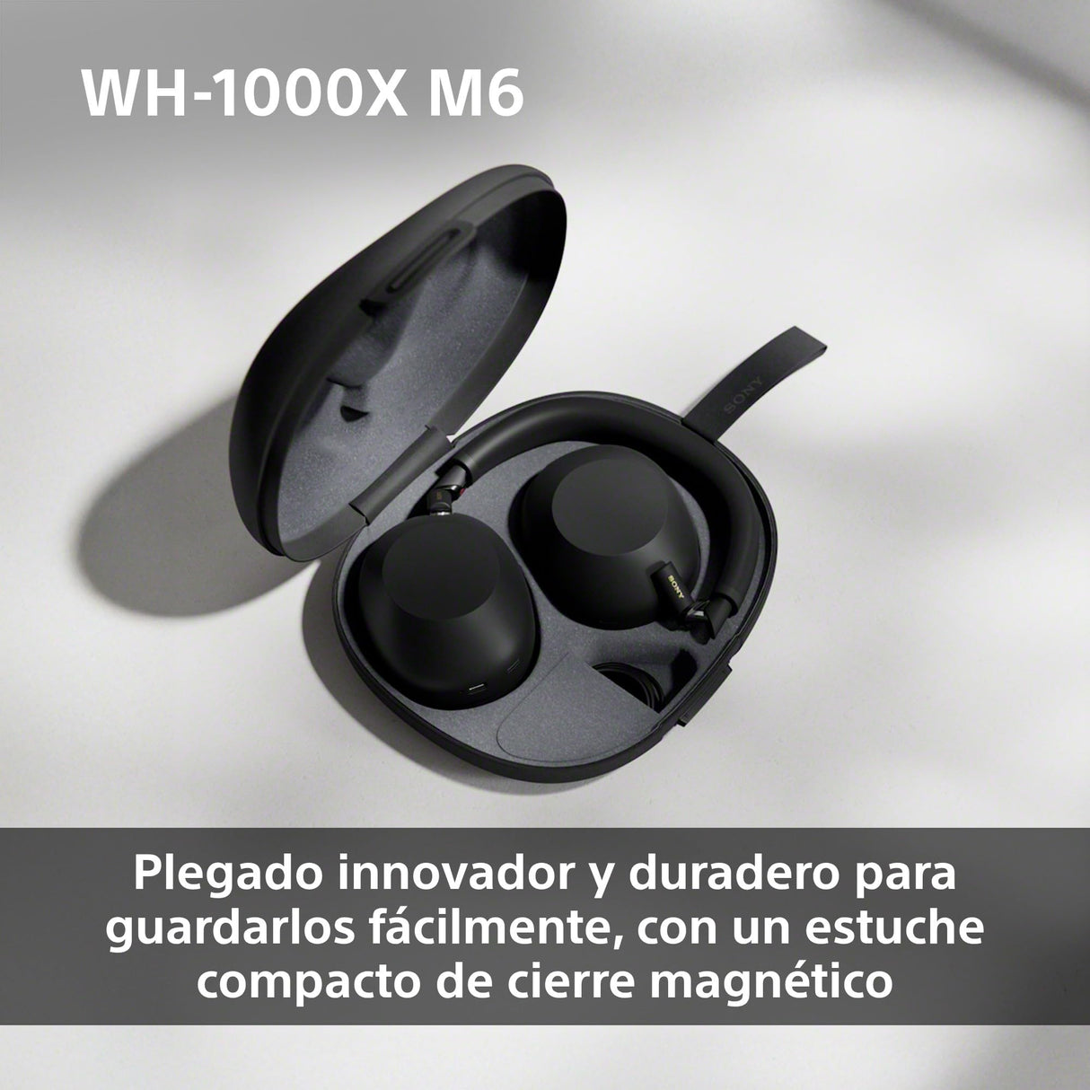 Sony WH-1000XM6 Auriculares Bluetooth inalámbricos con Noise Cancelling, Sonido de Alta resolución, cómodos, diseño Plegable, Estuche Resistente, 30 Horas de batería, iOS y Android - Negro