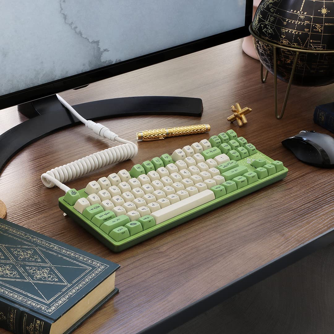Drop + Teclado mecánico Elvish TKL de The Lord of The Rings™, Teclas de Perfil MT3 con Teclas Accent, interruptores táctiles Holy Panda X, Teclas PBT Dye-Sub, retroiluminación LED, Verde