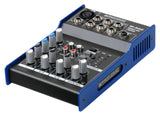 Pronomic M-502 Mesa de Mezclas Live/Studio (1 Canal Mono XLR/Jack, 2 Canales Estéreo, EQ de 3 Bandas, Alimentación Phantom de 48V)