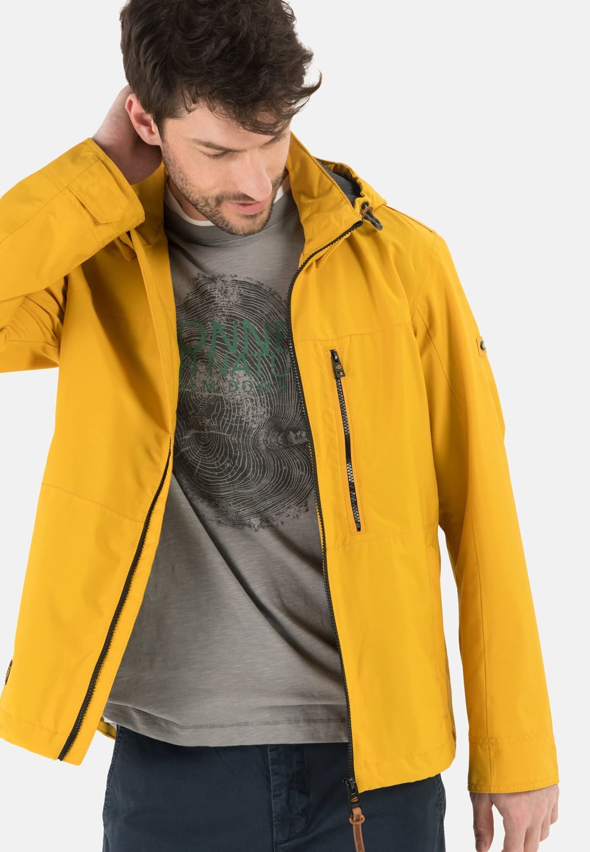 camel active 420774/7e75 Chaqueta, Amarillo, 106 para Hombre