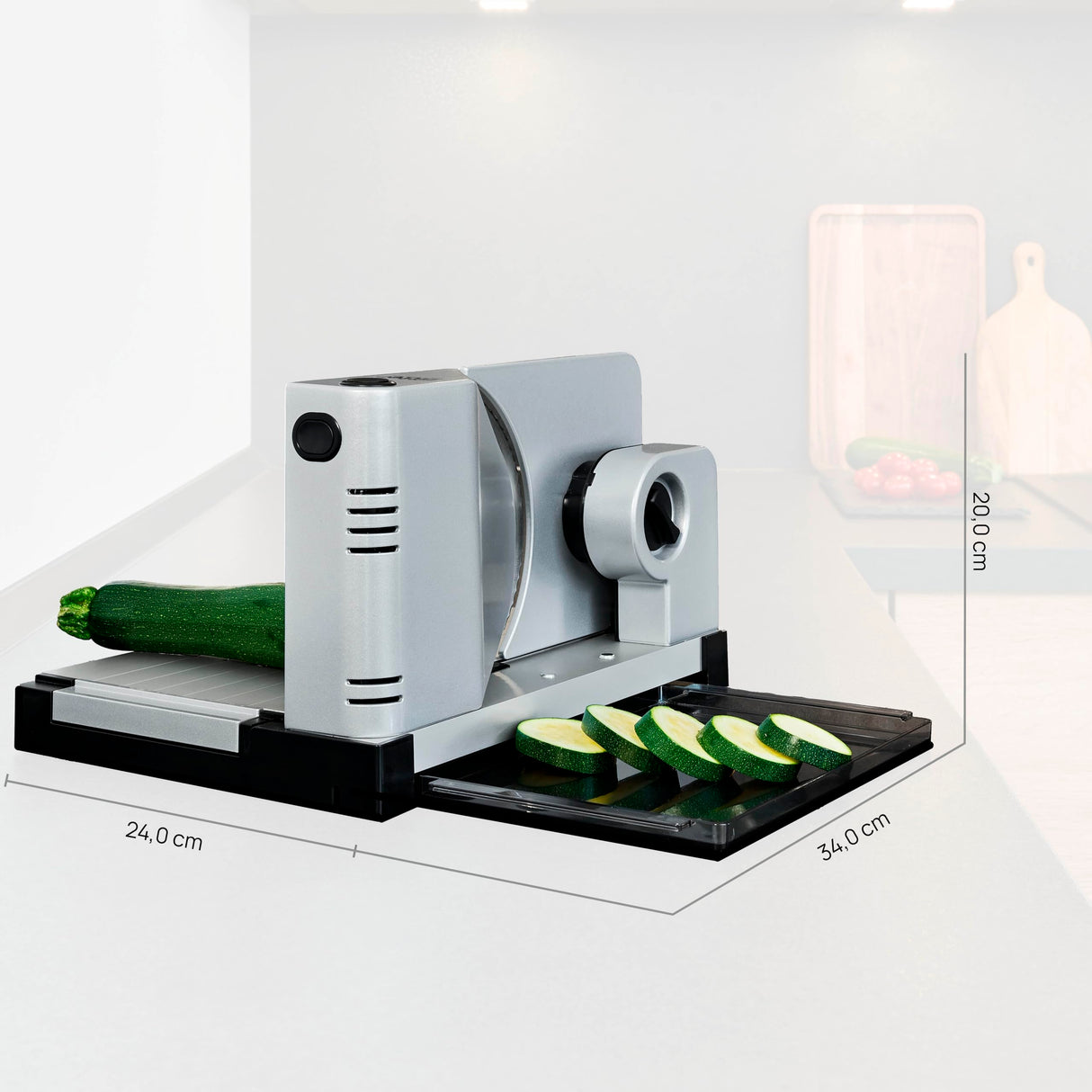 ritter icaro 7, Cortafiambres Eléctrico Plegable y Cortadora de Pan de Metal Macizo con Motor ECO