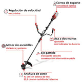 Desbrozadora con batería GP-BC 36/430 Li BL-Solo Einhell Professional Power X-Change (36 V, Brushless, ancho corte 43 cm, doble hilo con mec. de inclinación autom., cuchilla de 3 dientes, sin batería)