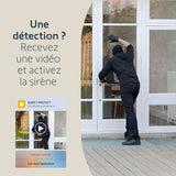 Somfy 1875340 - Pack de 2 cámaras al Aire Libre 2 Blancas, cámaras con detección de Movimiento Inteligente, Sirena integrada de 110 DB, conexión Posible en una luminaria existente, imágenes Full HD