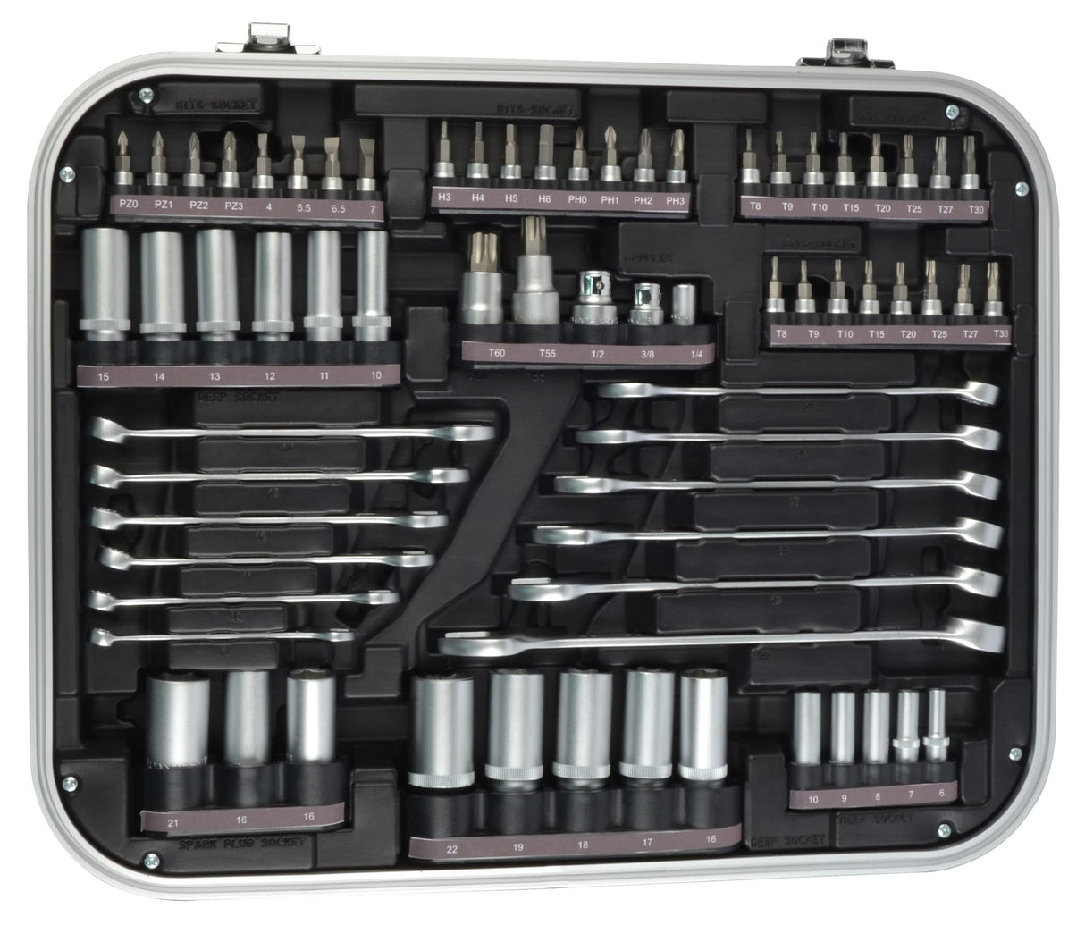 Brüder Mannesmann Quantool Q25000 - Juego de llaves de vaso (1/4", 3/8" y 1/2", 227 piezas)