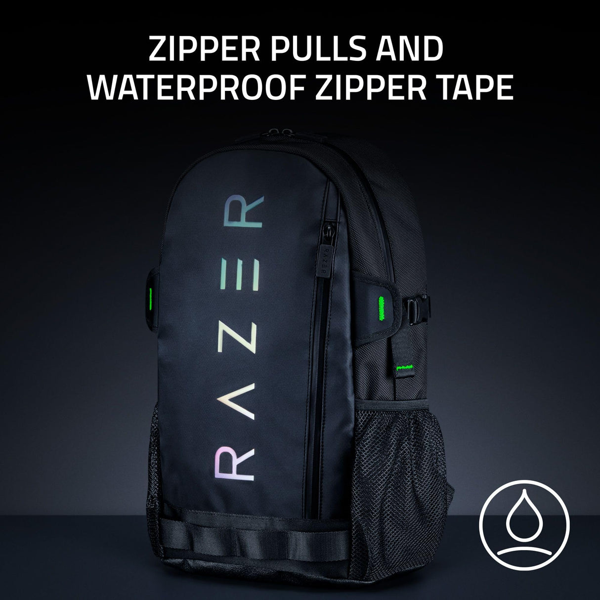 Razer Rogue v3 - Mochila para laptop de 16 pulgadas: exterior resistente al desgarro y al agua, bolsillo lateral de malla para botellas de agua, compartimento dedicado para laptop, se adapta a
