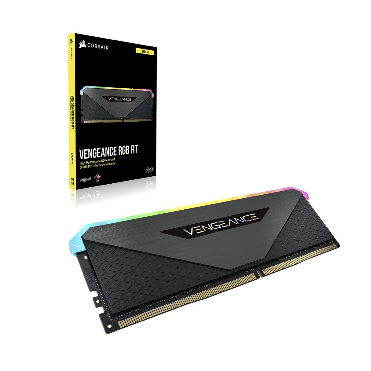 Corsair Vengeance RGB RT 32GB (2x16GB) DDR4 3600MHz C18 Memoria de Sobremesa (Iluminación Dinámica RGB, Optimizado para AMD 300/400/500 Series, Compatible con Intel 300/400/500 Series) Negro