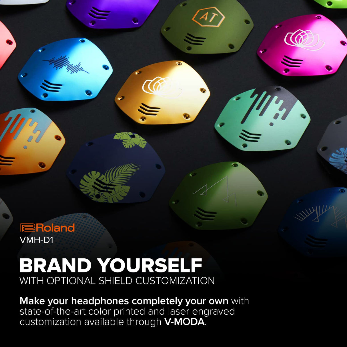 Auriculares para V-Drums Roland VMH-D1 | Diseñados por Roland y V-MODA para V-Drums y todos los kits de batería electrónica | Sonido inmersivo | Confort prolongado