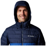 Columbia Powder Lite 2-Chaqueta con Capucha Acolchada, Mountain Blue/Collegiate Navy, L para Hombre