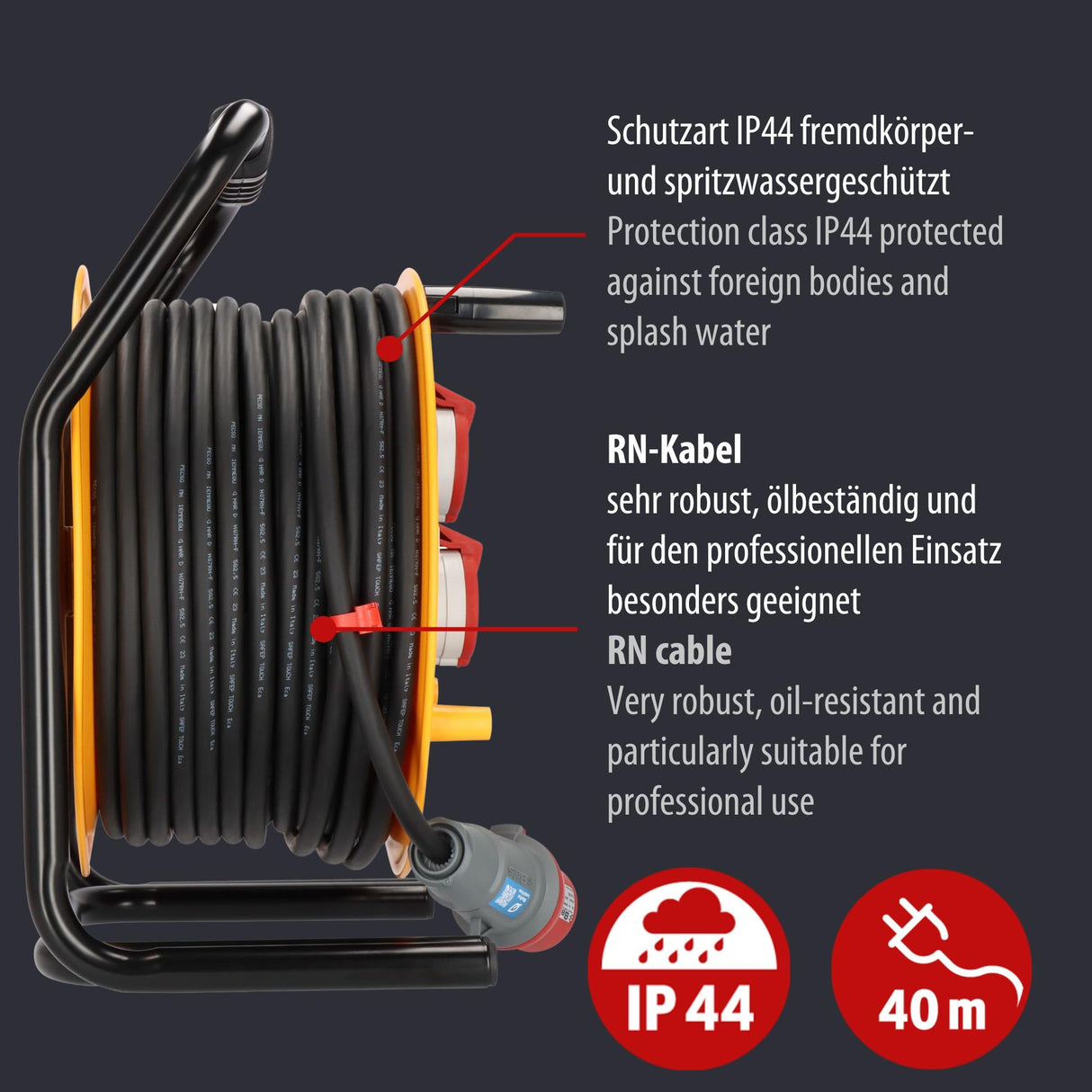 Brennenstuhl Enrollacables Brobusta CEE 4 IP44 H07RN-F 5G2,5 (40 m)