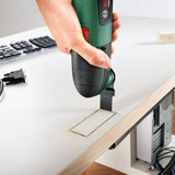 Bosch Multiherramienta PMF 220 CE Set,3 hojas de sierra, placa lijadora, set de hojas de lija, rascadora flexible, cuchilla, tope de profundidad, sistema de aspiración, maletín (220W)