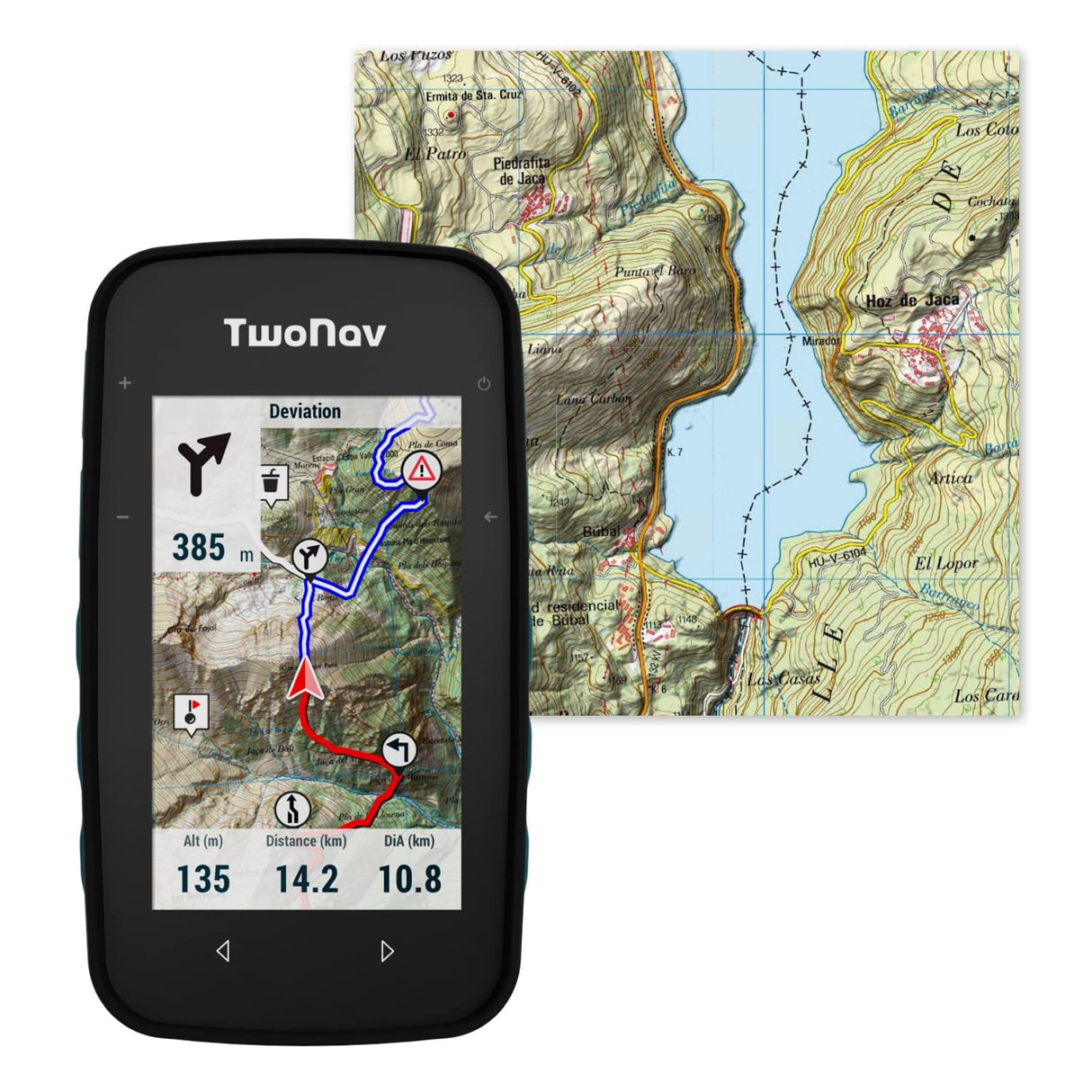 GPS Cross Plus + Mapa España Topo - Multideporte Bicicleta Ciclismo BTT Senderismo Trekking/Compacto y Ligero/Pantalla 3.2" / Autonomía 20 h/Memoria 32 GB/Mapa topográfico Incluido