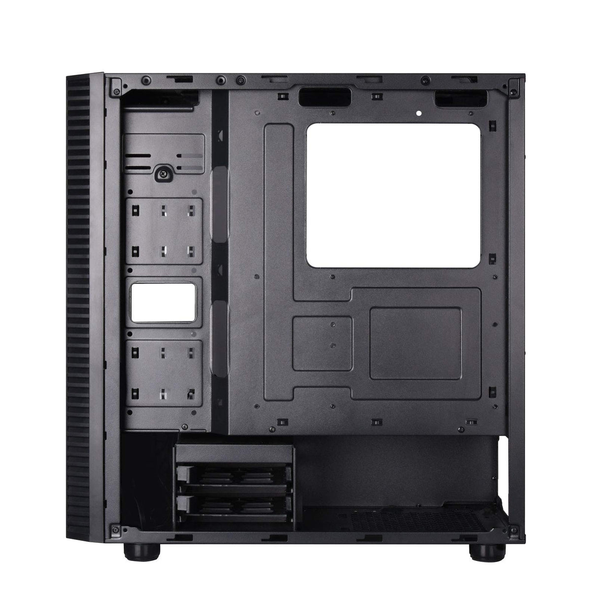 Silverstone SST-PS14B-E - Caja de Torre ATX de Precision, Panel Lateral de Vidrio Templado Ahumado, Negro