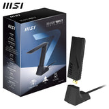 MSI BE6500 Adaptador USB WiFi 7 - Velocidades de hasta 2880 Mbps (6 GHz) + 2880 Mbps (5 GHz) + 688 Mbps (2,4 GHz), Funcionamiento multienlace (MLO), Seguridad Avanzada
