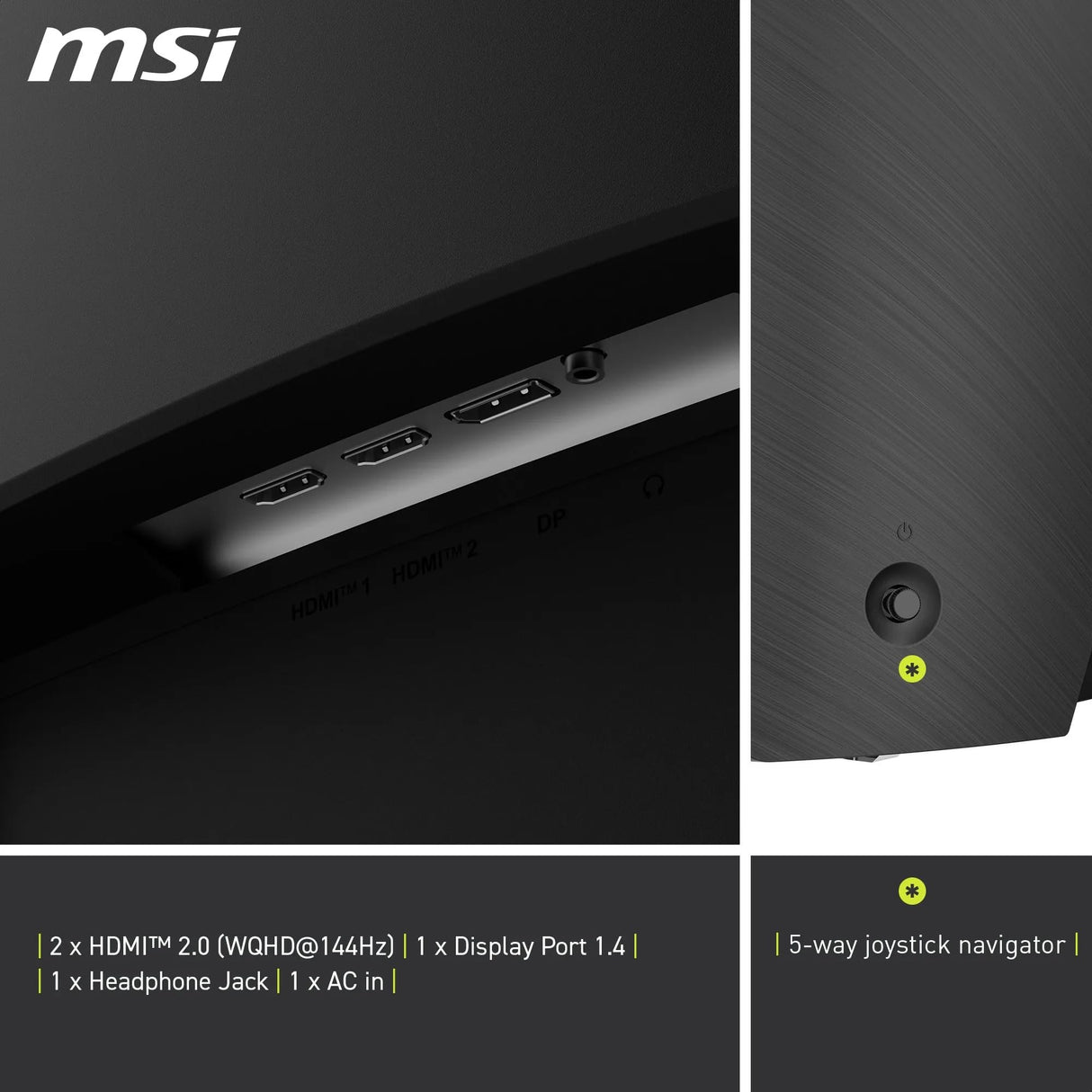 MSI mag 32CQ6PF - Pantalla para Juegos Curvada FHD de 32" - Lalle Rapid VA 2560 x 1440 1500R, 180Hz / 0,5ms -GtG, DisplayHDR 400, Adaptive Sync, DP 1.4, HDMI 2.0 CEC