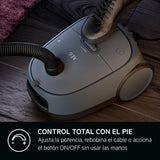 AEG Aspiradora de Trineo Con Bolsa AB61C2DBS, 850W, Filtro HEPA, Capacidad 3,5 L, Radio de Acción 12m, Ruedas XL, Cepillo Parketto, Boquilla 3 en 1, Incluye 1 bolsa, Azul
