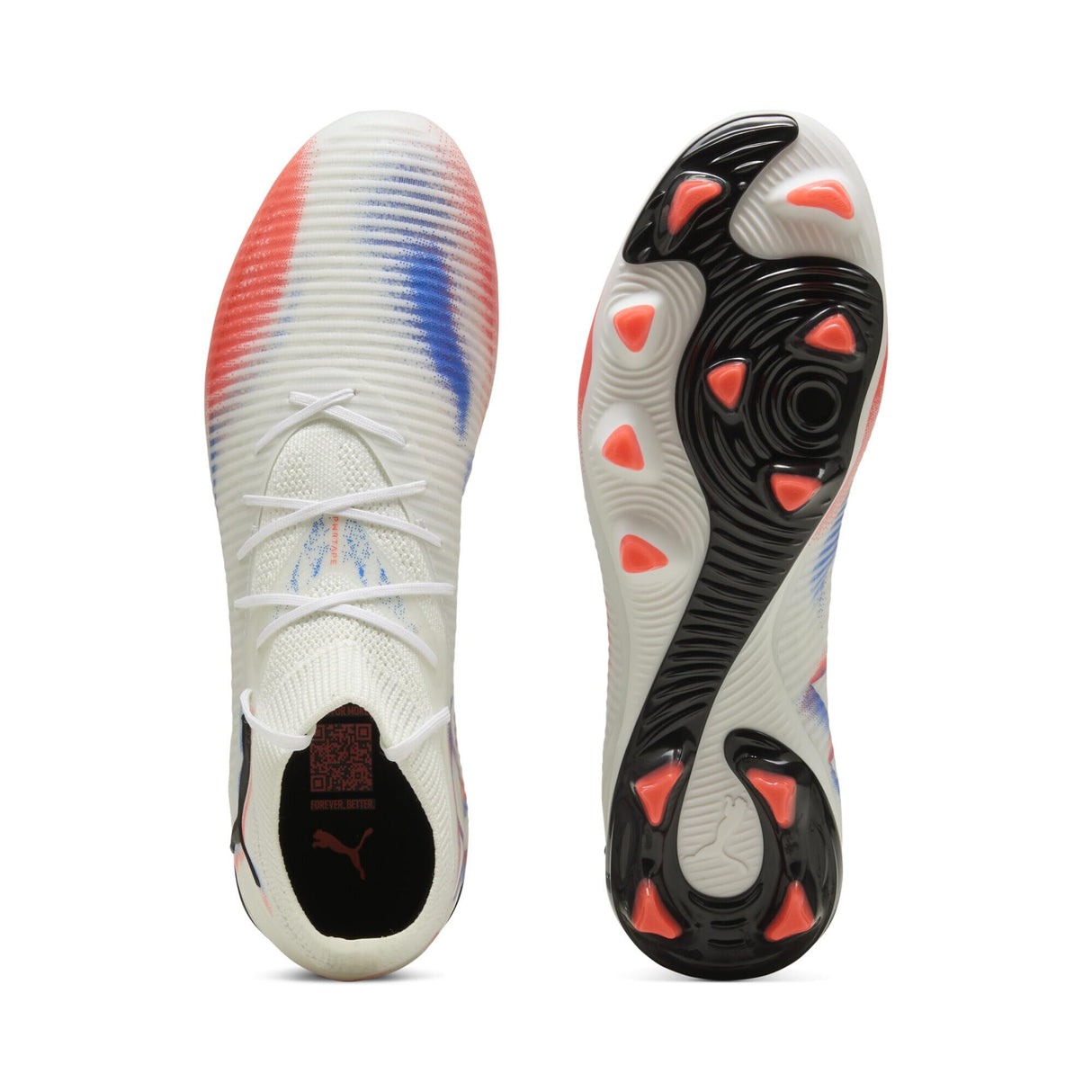 PUMA Future 8 Pro FG/AG, Zapatillas de fútbol Unisex Adulto, Blanco Negro Rojo Brillante, 41 EU