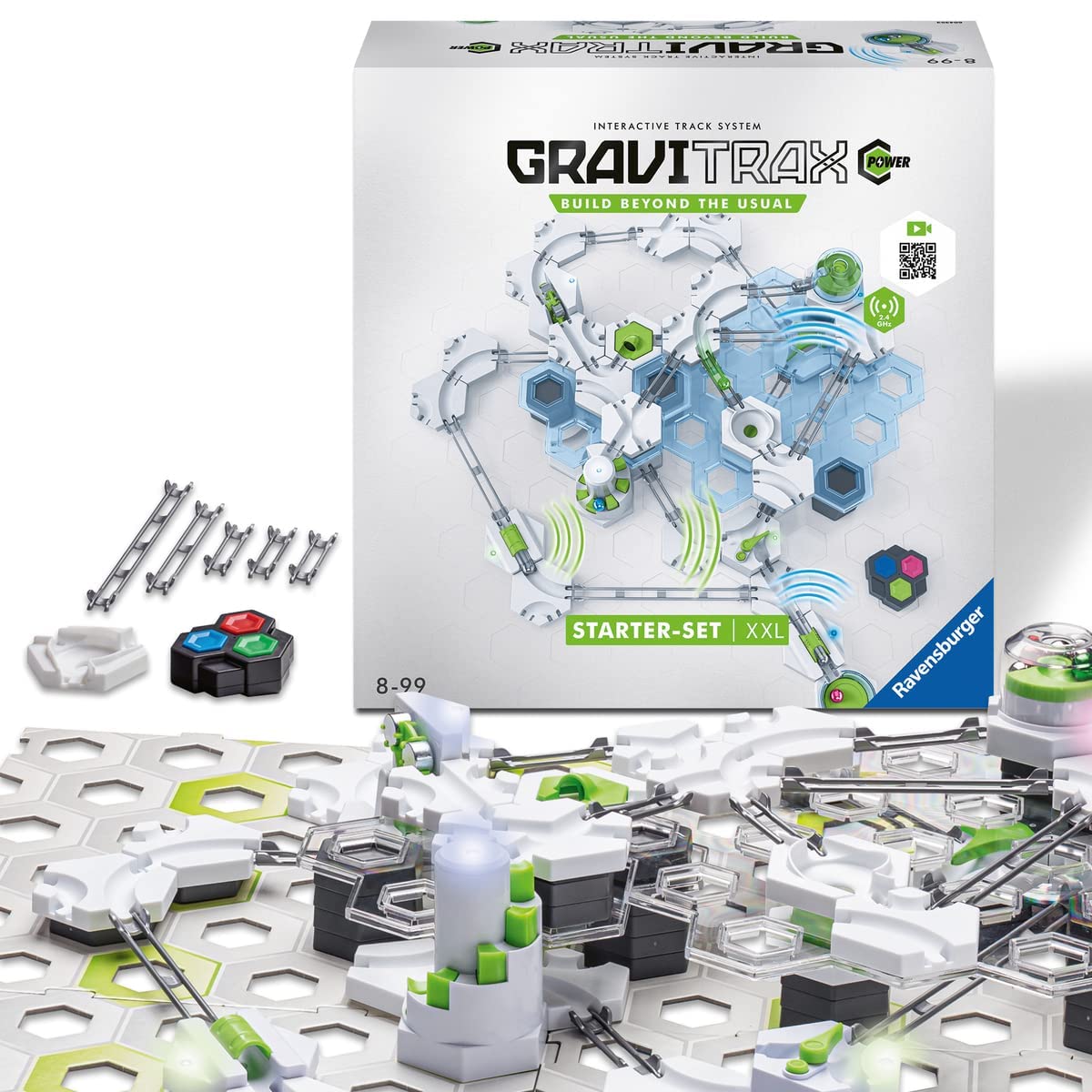 Ravensburger - GraviTrax Power Starter XXL, Circuito Canicas para Niños, Juego de Canicas para Niños, Juego Niños 8 Años o Más, Compatible con todos los GraviTrax Core, Pro y Go, Exclusivo de Amazon