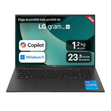 LG gram 16Z90RU-G.AA55B Portátil Ultraligero 16 Pulgadas, IPS WQXGA, Intel Core i5-1334U (10 núcleos), 16GB RAM, 512GB SSD, 1.199 kg, Intel Graphics, Batería hasta 23.5h, Windows 11 Home, Negro