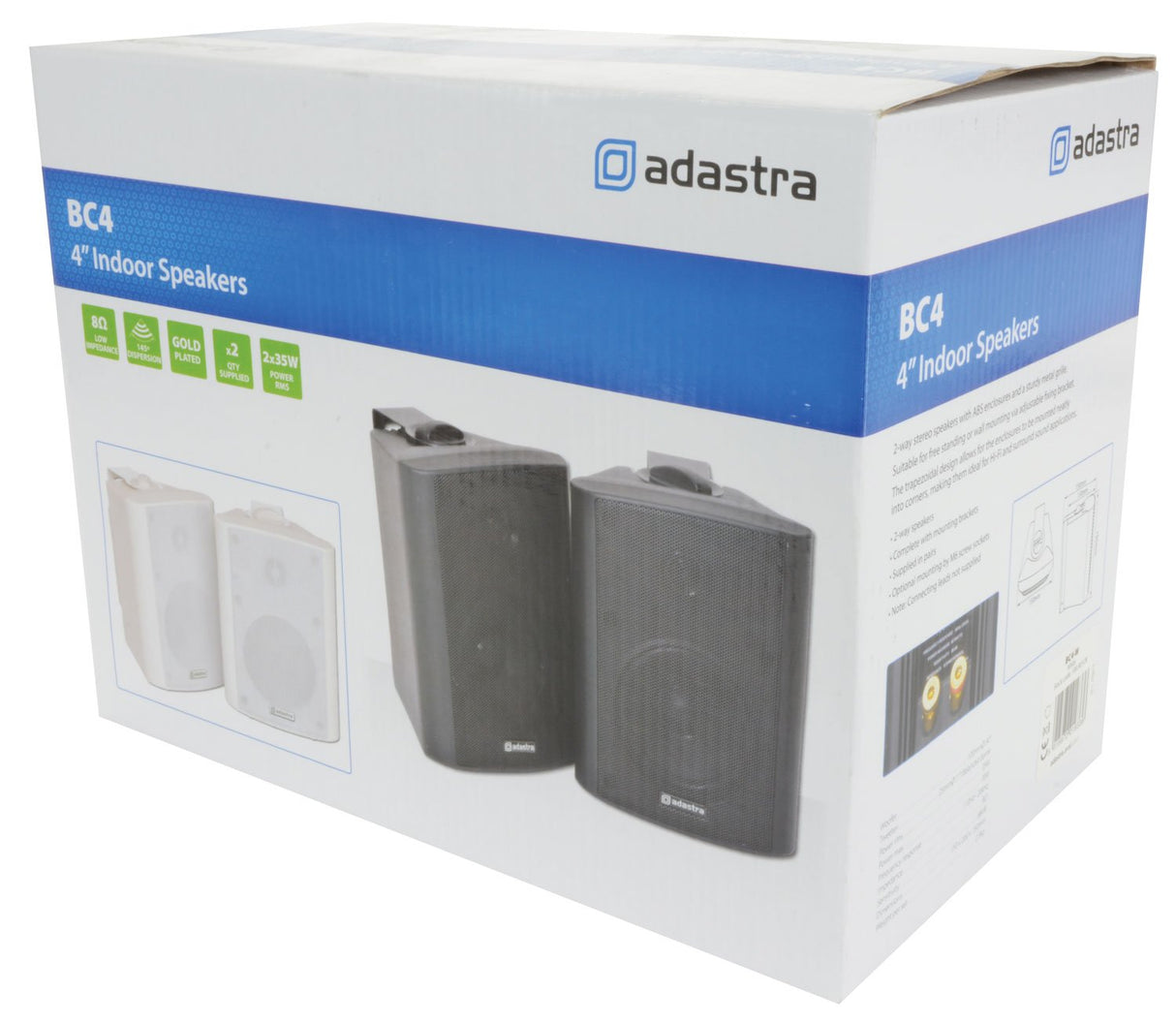 Adastra 100.901UK 70W Blanco altavoz - Altavoces (De 2 vías, Alámbrico, 70 W, 110 - 20000 Hz, 8 Ω, Blanco)