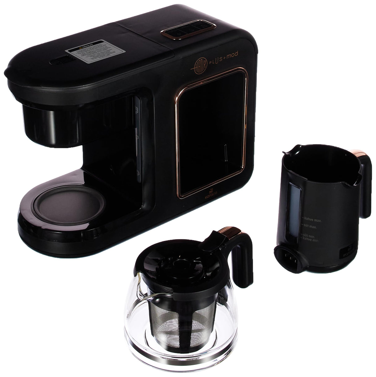 KARACA Hatır Plus - Cafetera turca y de filtro 2 en 1, capacidad de 0,75 l, 5 tazas de café turco, filtro de acero inoxidable, incluye cuchara medidora