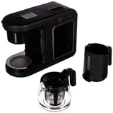 KARACA Hatır Plus - Cafetera turca y de filtro 2 en 1, capacidad de 0,75 l, 5 tazas de café turco, filtro de acero inoxidable, incluye cuchara medidora