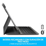 Logitech Slim Folio Pro Funda para iPad con Teclado Inalámbrico Bluetooth, iPad Pro 12,9 Pulgadas 3.ª Gen Modelos A1876, A1895, A1983, A2014, Teclas Retroiluminadas, Disposición QWERTY Italiano