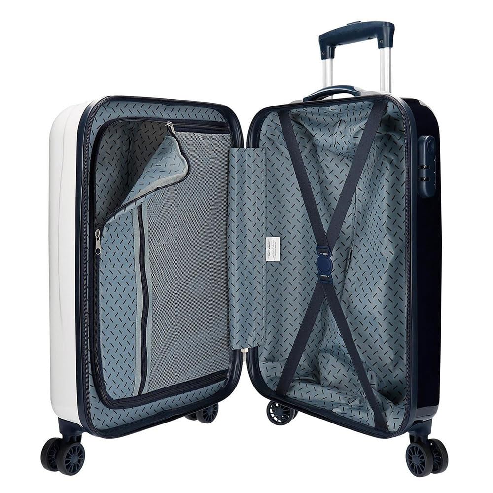 Pepe Jeans Digital Maleta de cabina Blanco 40x55x20 cms Rígida ABS Cierre TSA integrado 38,4 2 kgs 4 Ruedas dobles Equipaje de Mano
