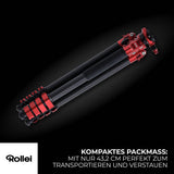 Rollei Easy Traveler - Trípode de Carbono (Capacidad de Carga de 5 kg, Altura de 160 cm, Ultraligero, Compacto, función de Bloqueo)