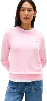 Tommy Hilfiger Jersey Mujer Jersey Fine con Cuello Redondo, Rosa (Classic Pink), L