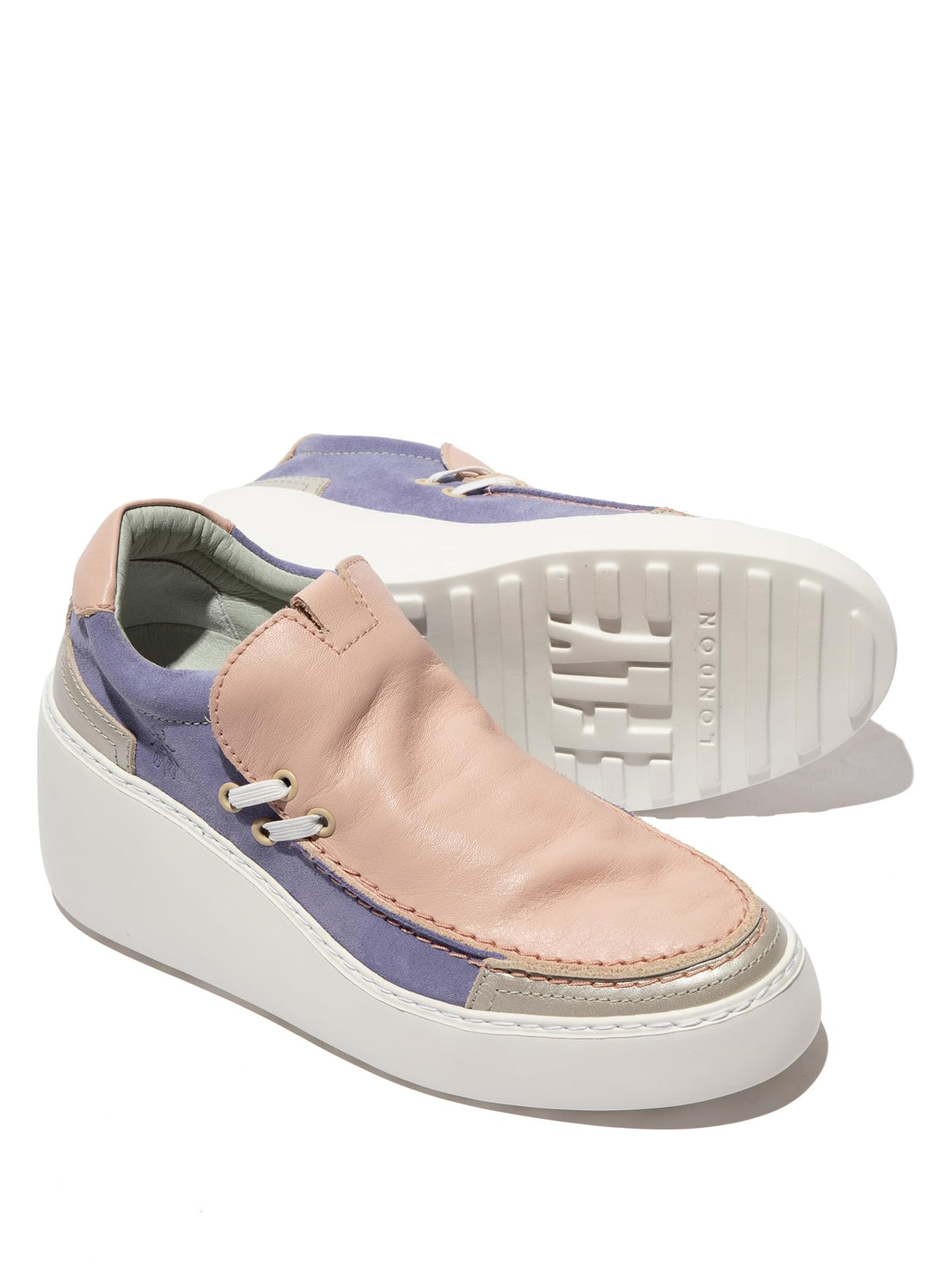 Fly London DAVY667FLY, Zapatillas Deportivas Mujer, Silver/Pale Pink/Violet, 41 EU