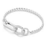 Swarovski Pulsera Dextera, Pavé, Mezcla de eslabones, Blanca, Baño de rodio