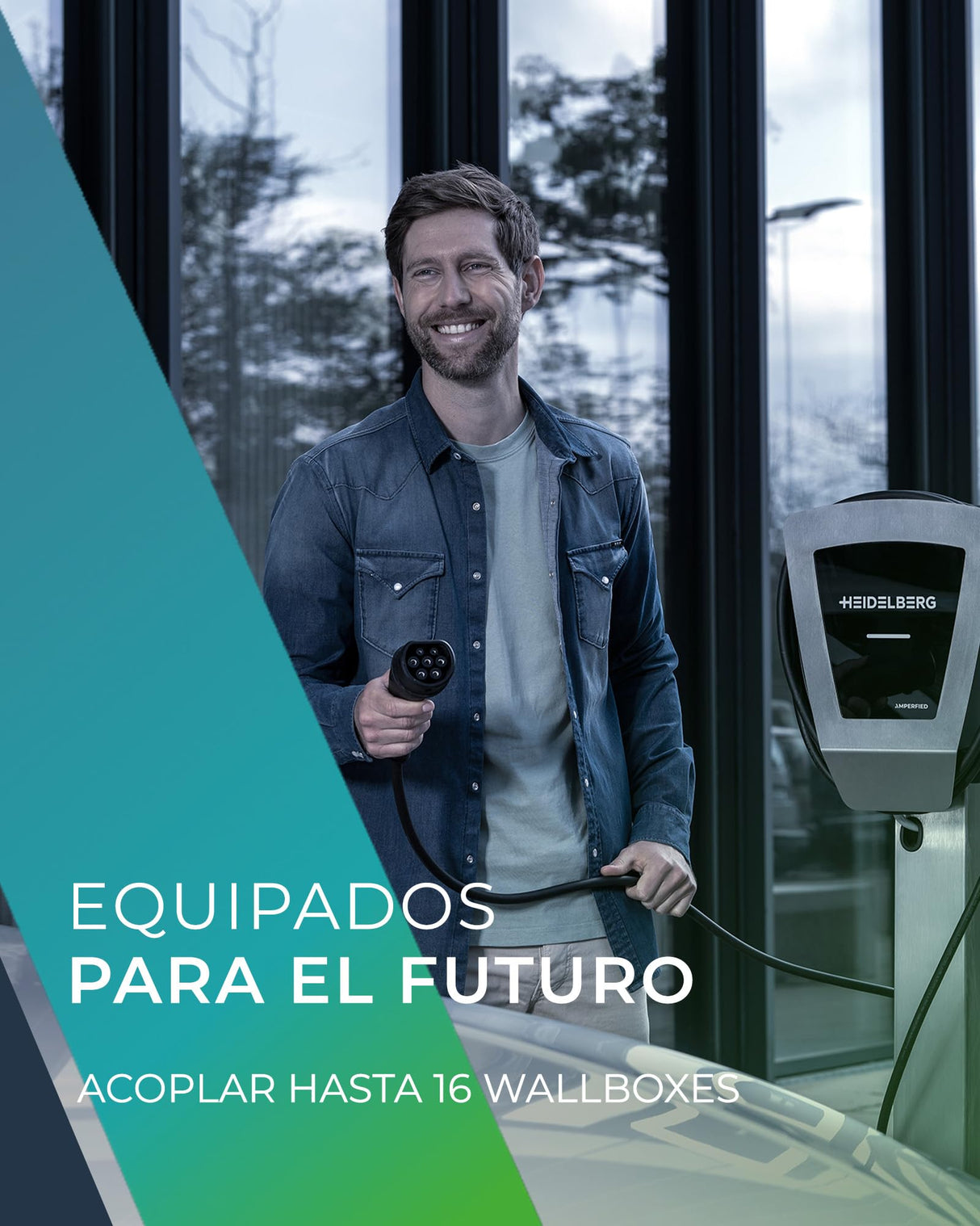Wallbox con gestión de Carga | para Uso Privado y empresarial | Cable de Carga de 5 m | estación de Carga Energy Control