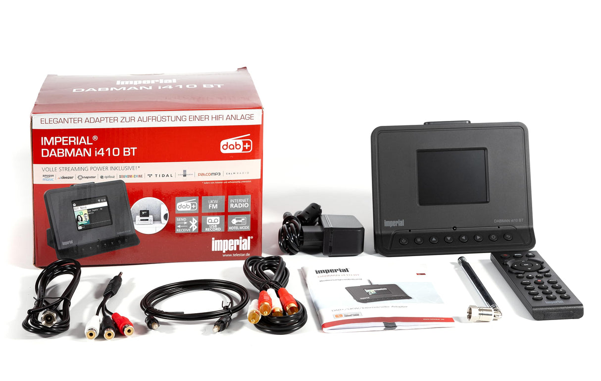 Imperial DABMAN i410 BT Radio Internet, Adaptador Dab+, Ideal para instalaciones de Alta fidelidad (Sonido estéreo, Internet/Dab+/ FM, emisión y recepción Bluetooth, Modo Hotel, Streaming, UPnP,