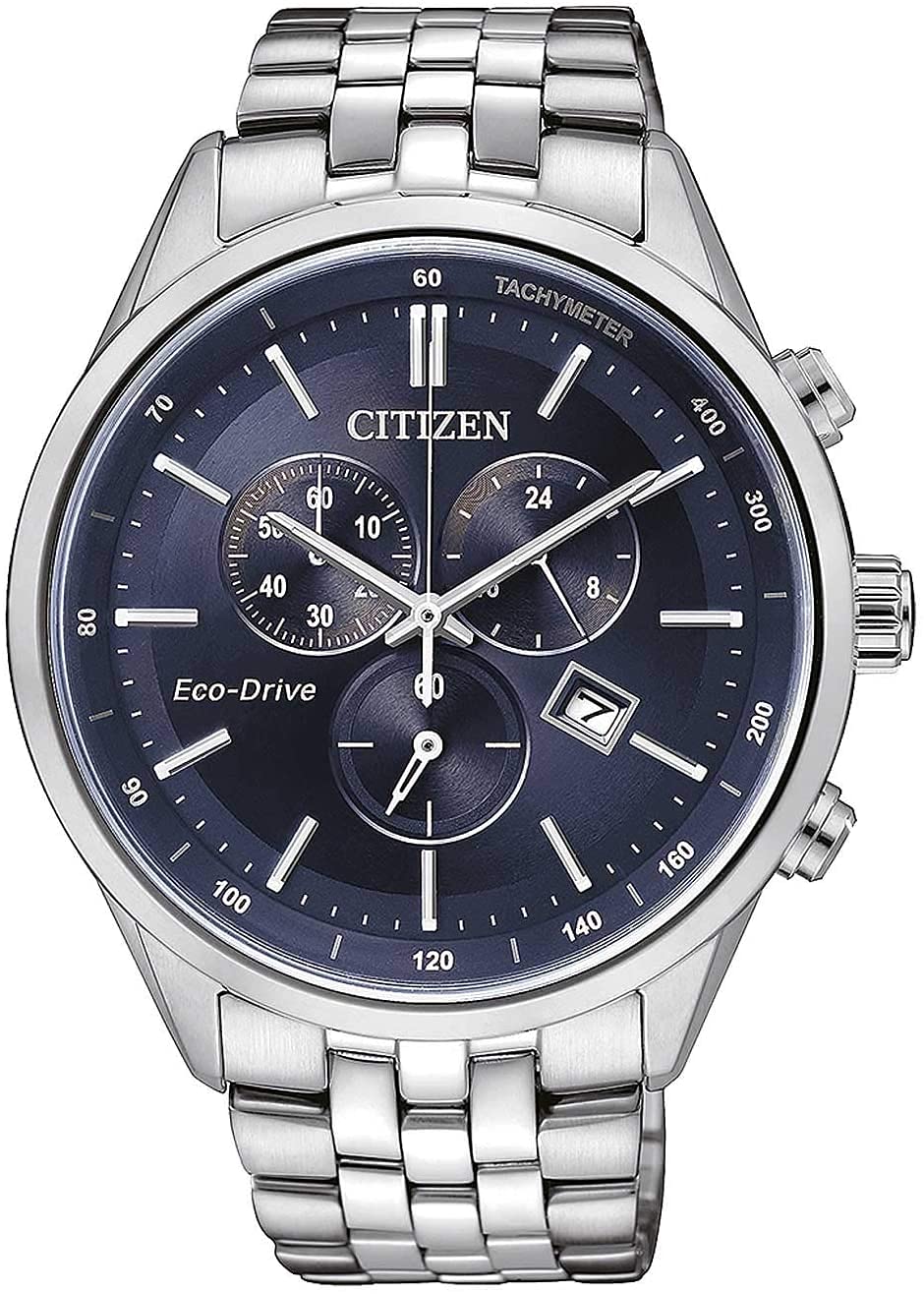 Citizen Reloj Cronógrafo para Hombres de Eco-Drive con Correa en Acero Inoxidable AT2141-52L