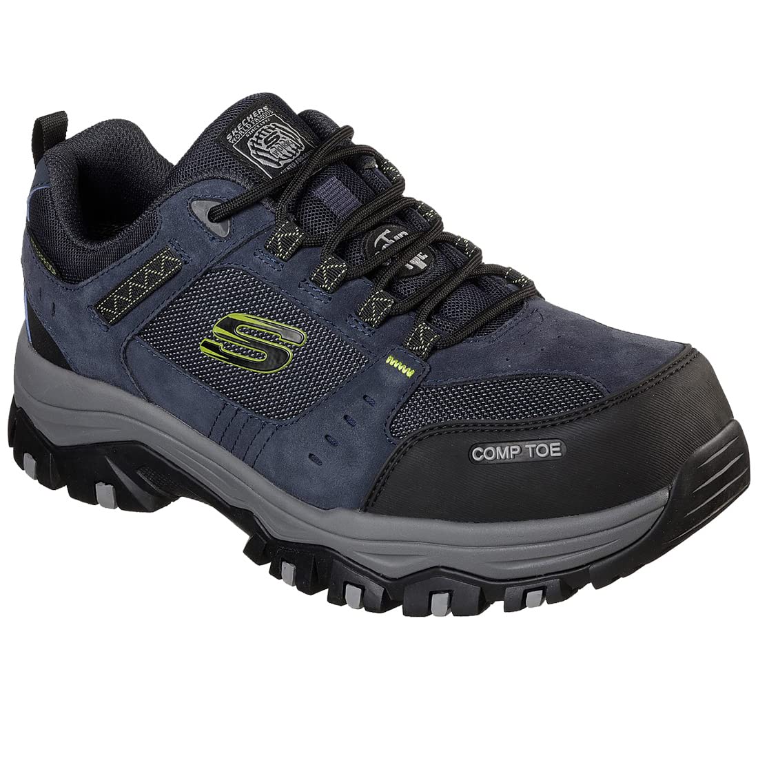 Skechers GREETAH, Zapatillas para Hombre, Navy Suede Leather W/ Textile, 42.5 EU
