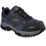 Skechers GREETAH, Zapatillas para Hombre, Navy Suede Leather W/ Textile, 42.5 EU