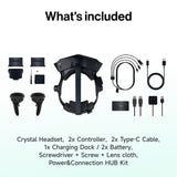 Pimax Crystal - Gafas de Realidad Virtual con Doble Motor para PC y Todo en Uno, Paneles Duales QLED+Mini-LED con Resolución de 5760x2880, Negros Más Puros y Cristalino, 256 GB